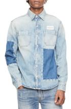 Men's Calvin Klein Jeans Patched Denim Utility Shirt - Blue