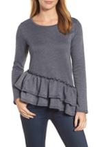Women's Caslon Ruffle Hem Top - Blue