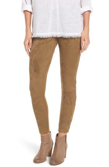 Women's Hue Faux Suede Leggings - Brown