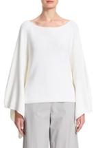 Women's Lafayette 148 New York Crop Silk & Cotton Kimono Sweater, Size - Ivory