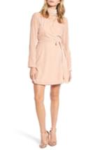 Women's Wayf Elroy Choker Collar Wrap Dress - Pink