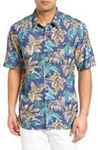 Men's Quiksilver Waterman Collection Daily Routines Camp Shirt - Blue