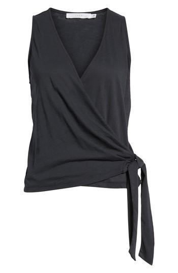 Women's Cotton Wrap Tank - Black