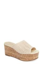 Women's Charles By Charles David Crisp Platform Wedge Sandal M - White