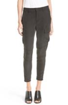Women's L'agence Bevin Silk Crop Cargo Pants - Black