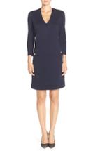 Women's Eliza J Button Pockets Ponte A-line Dress