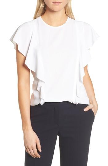 Women's Boss Ipapilia Ruffled Top - White