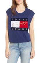 Women's Tommy Jeans Velvet Logo Tank Top - Blue