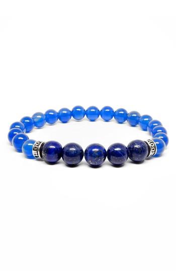 Men's Room101 Agate Lapis Stretch Bracelet
