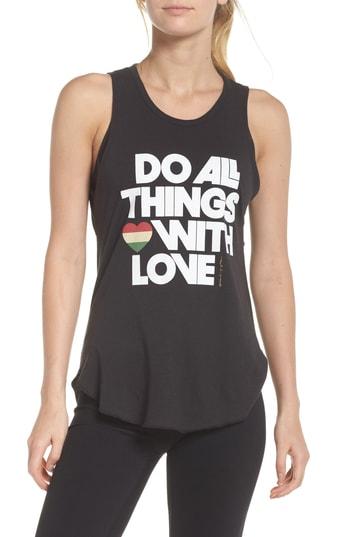 Women's Spiritual Gangster Do All Things With Love Open Back Tank