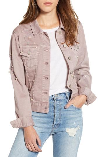 Women's Dear John Denim Alissa Embellished Colored Denim Jacket - Pink