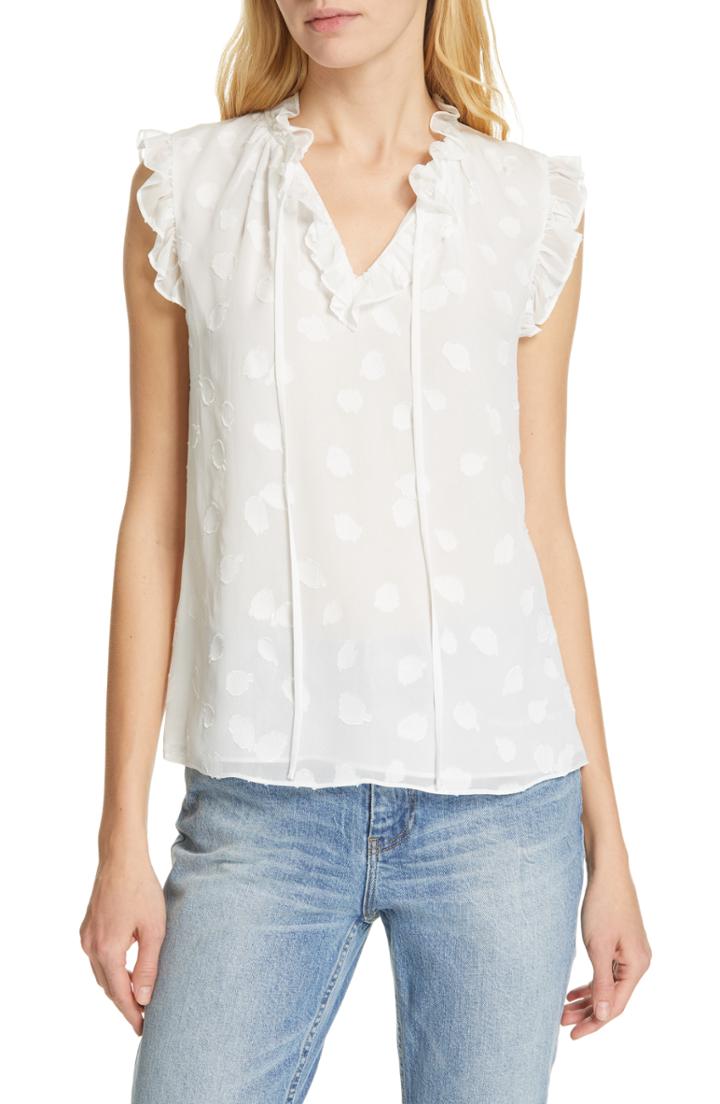 Women's Rebecca Taylor Tulip Clip Ruffle Blouse - White