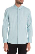 Men's 7 Diamonds 'peace Train' Trim Fit Woven Shirt, Size - Blue