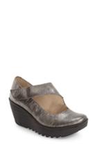 Women's Fly London 'yasi' Wedge Pump -11.5us / 42eu - Metallic