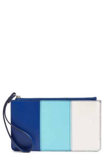 Women's Halogen Leather Wristlet With Pop-out Card Case - Blue/green