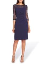 Women's Tahari Sheer Illusion Lace Sheath Dress - Blue