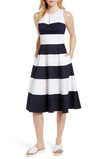Women's 1901 Stripe Fit & Flare Dress - Blue