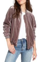 Women's Soprano Ruched Velvet Bomber - Purple