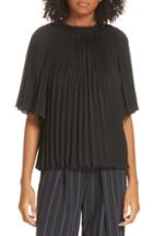 Women's Vince Pleated Smocked Top - Black