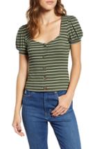 Women's Ten Sixty Sherman Stripe Button Front Tee - Green