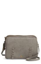 T-shirt & Jeans Dual Pocket Whipstich Faux Leather Crossbody Bag - Grey