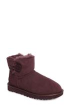 Women's Ugg Mini Bailey Button Ii Genuine Shearling Lined Boot M - Purple