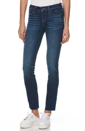 Women's Paige Skyline Transcend Vintage Raw Hem Skinny Jeans - Blue