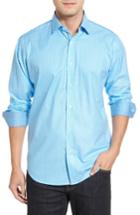 Men's Bugatchi Classic Fit Umbrella Print Sport Shirt, Size - Blue