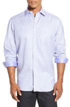 Men's Bugatchi Classic Fit Houndstooth Sport Shirt - Blue