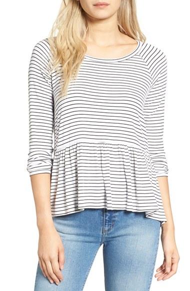 Women's Bp. Stripe Peplum Tee