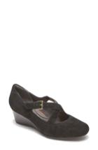 Women's Rockport Total Motion Luxe Two-strap Wedge .5 W - Black