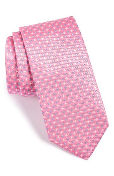 Men's Eton Geometric Silk Tie, Size - Pink