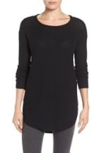 Petite Women's Caslon Texture Knit Tunic P - Black
