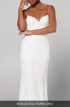 Women's Fame & Partners Sirene Scalloped Lace Gown (similar To 18w-20w) - White