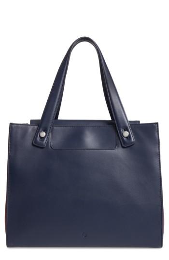 Treasure & Bond Accordion Leather Work Tote - Blue
