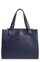Treasure & Bond Accordion Leather Work Tote - Blue