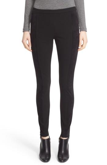 Women's Lafayette 148 New York Punto Milano Faux Suede Paneled Leggings