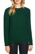 Women's Cece Double Layer Cable Stitch Sweater - Green