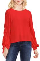 Women's Vince Camuto Tiered Tie Cuff Crepe Blouse - Red