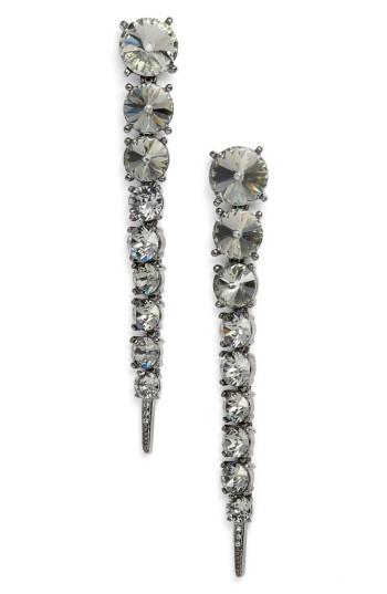 Women's Oscar De La Renta Single Tendril Crystal Drop Earrings