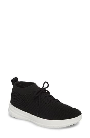 Women's Fitflop Uberknit(tm) Slip-on High Top Sneaker .5 M - Black