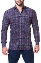 Men's Maceoo Fibonacci Brick Print Sport Shirt - Pink