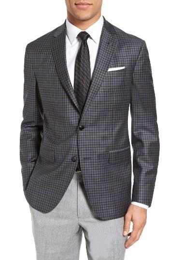 Men's Ted Baker London Trim Fit Check Wool Sport Coat R - Grey