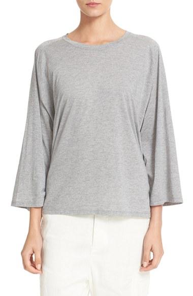 Women's Vince Full Raglan Sleeve Cotton & Cashmere Tee - Metallic