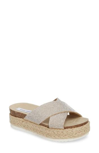 Women's Steve Madden Arran-r Platform Espadrille Sandal M - Metallic