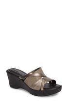 Women's Tuscany By East Street Lucette Strappy Wedge Mule N - Metallic