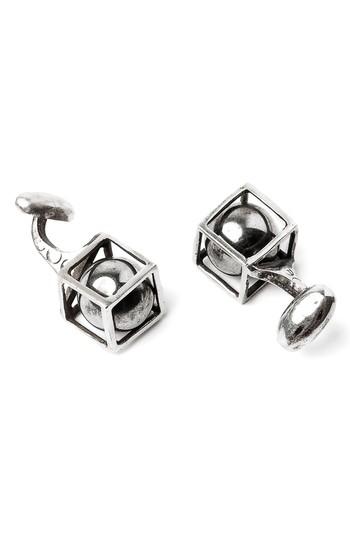 Men's Title Of Work Sphere In Cube Cuff Links