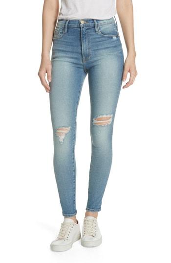Women's Frame Ali High Waist Ripped Skinny Cigarette Jeans - Blue