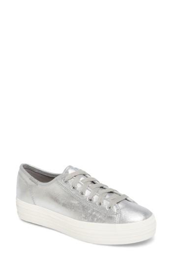 Women's Keds Triple Kick Platform Sneaker .5 M - Metallic