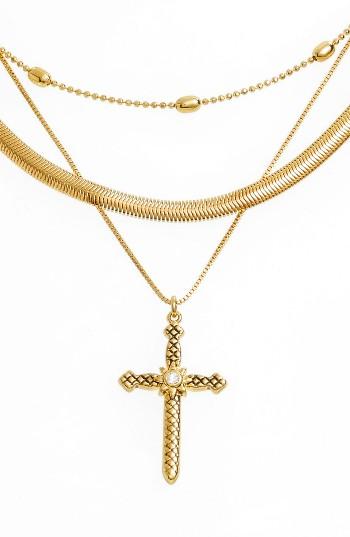 Women's Luv Aj Serpent Cross Charm Necklace